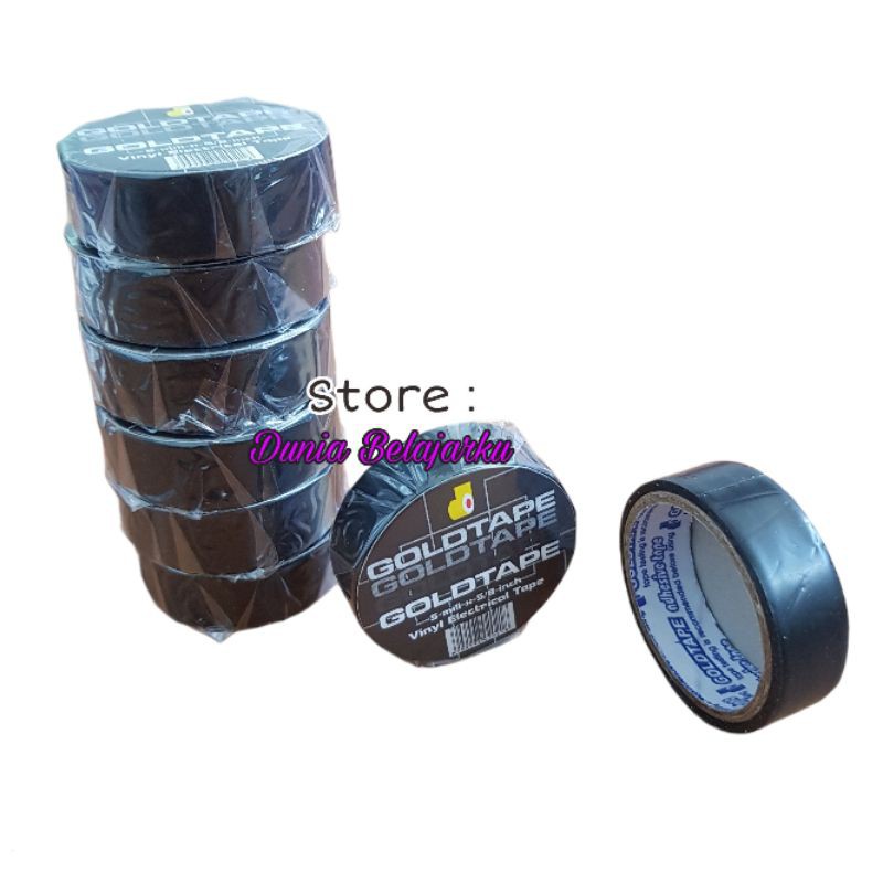 

Isolasi Listrik Gold Tape Hitam Solasi Kabel Electrical Tape 15mm