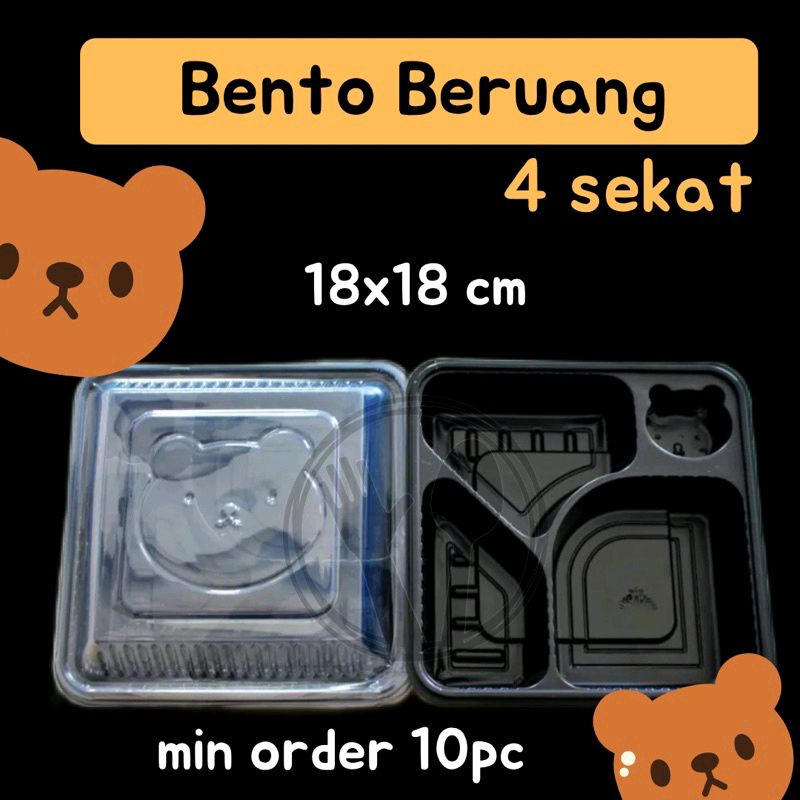 BENTO BERUANG MIKA BENTO SEKAT 4 + TUTUP MIKA BENTO 4 SEKAT BENTO MIKSA 4 SEKAT/BOX BENTO/ MIKA BENTO KOTAK / TRAY BENTO CETAKAN NASI KARAKTER BENTO BIRTHDAY BENTO LUCU BENTO UNIK BENTO KARAKTER BENTO ULANG TAHUN NASI KOTAK BENTO BEAR MIKA NASI KUNING