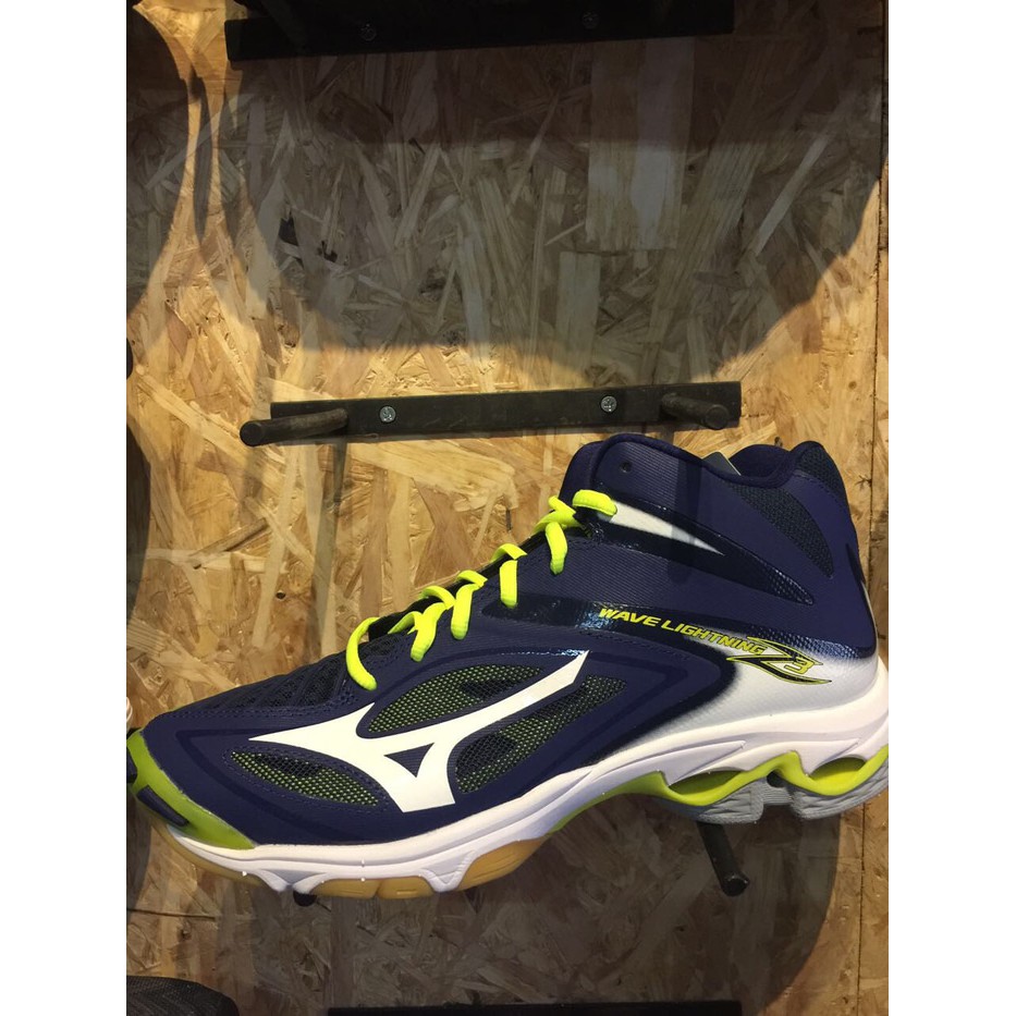 Sepatu volley mizuno original Wave lightning Z3 Mid navy stabilo new