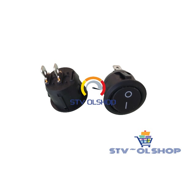 Saklar Switch Bulat 3 pin (on-off) Hitam AC