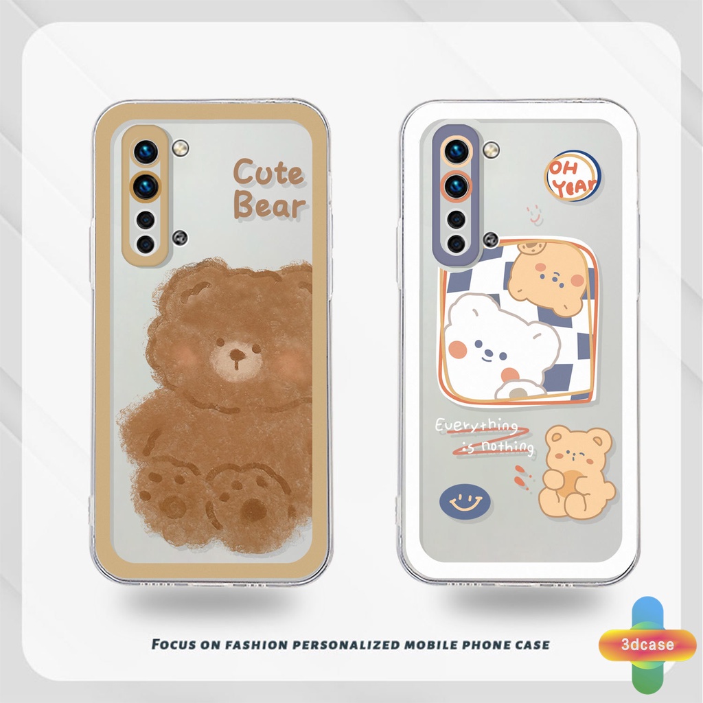 Casing Soft Case Realme C11 2021 C21Y C31 C35 C15 C21 C25 C20 C3 C12 C2 C25S 5S 5 5S 5i C17 7i C1 C25Y C2 C3i 6i C20A realme Narzo 20 10 10A 20A 30A A7 A5S A15 A16 Y12 Y20 Y15S A03 Couple Cute Bear Camera Protection Case