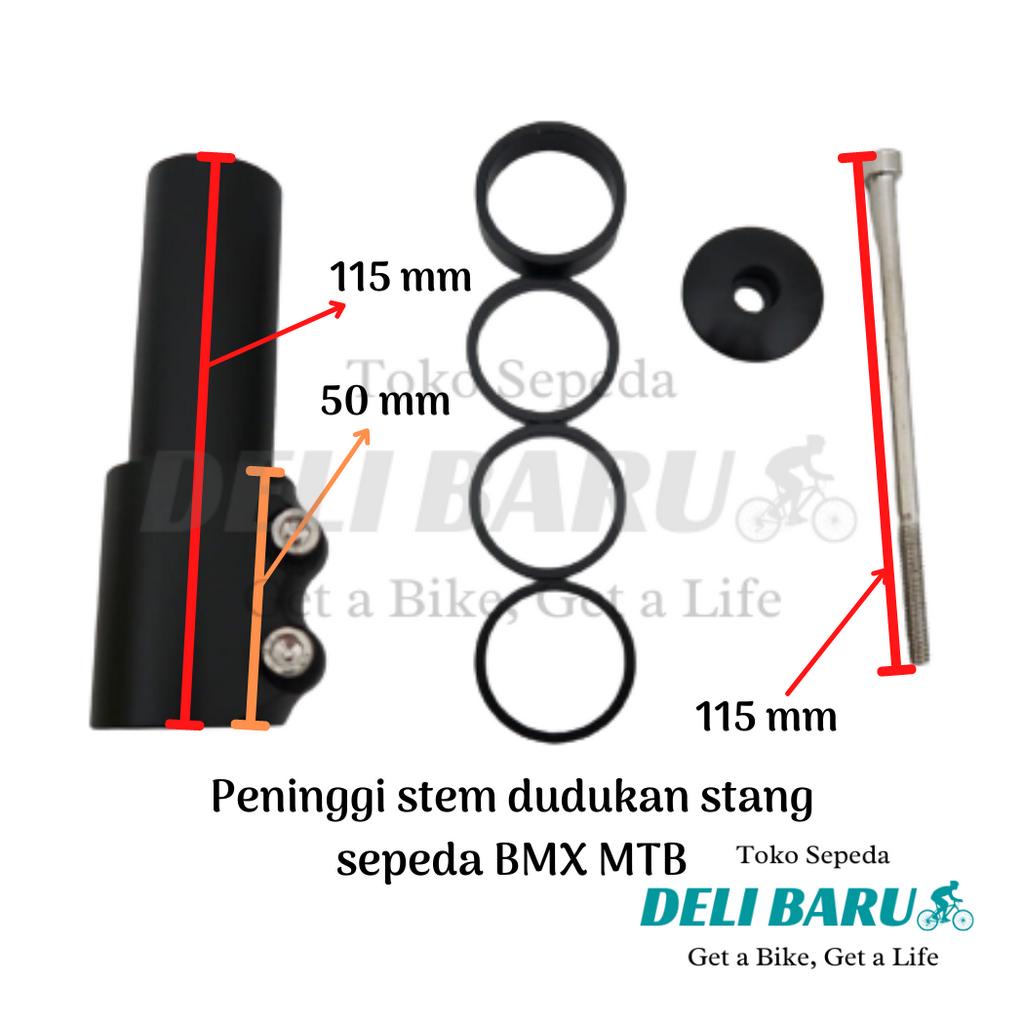 Peninggi stang Stem extender Alloy Oversize sepeda MTB BMX