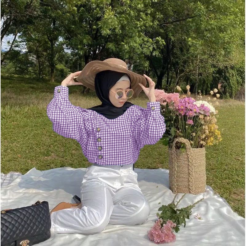 TARTAN SHIRT | KEMEJA KOTAK - BLOUSE WANITA