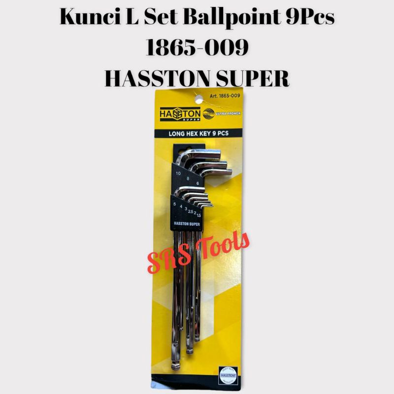 HASSTON SUPER 1865-009 Kunci L set Ballpoint 9 Pcs Extra Long HD Taiwan