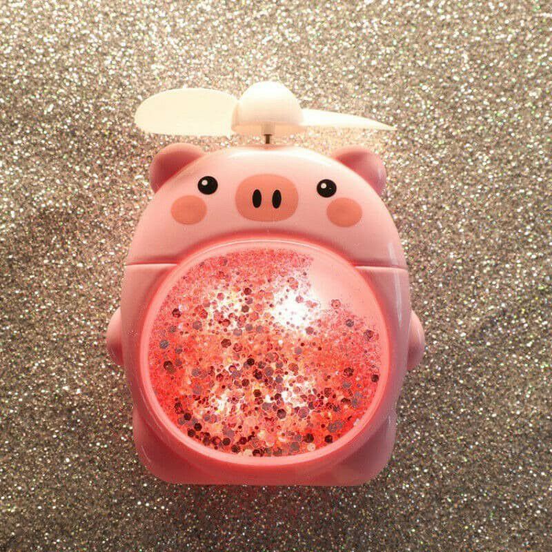 Kipas Angin Portable / LED / Glitter KT Mini Fan