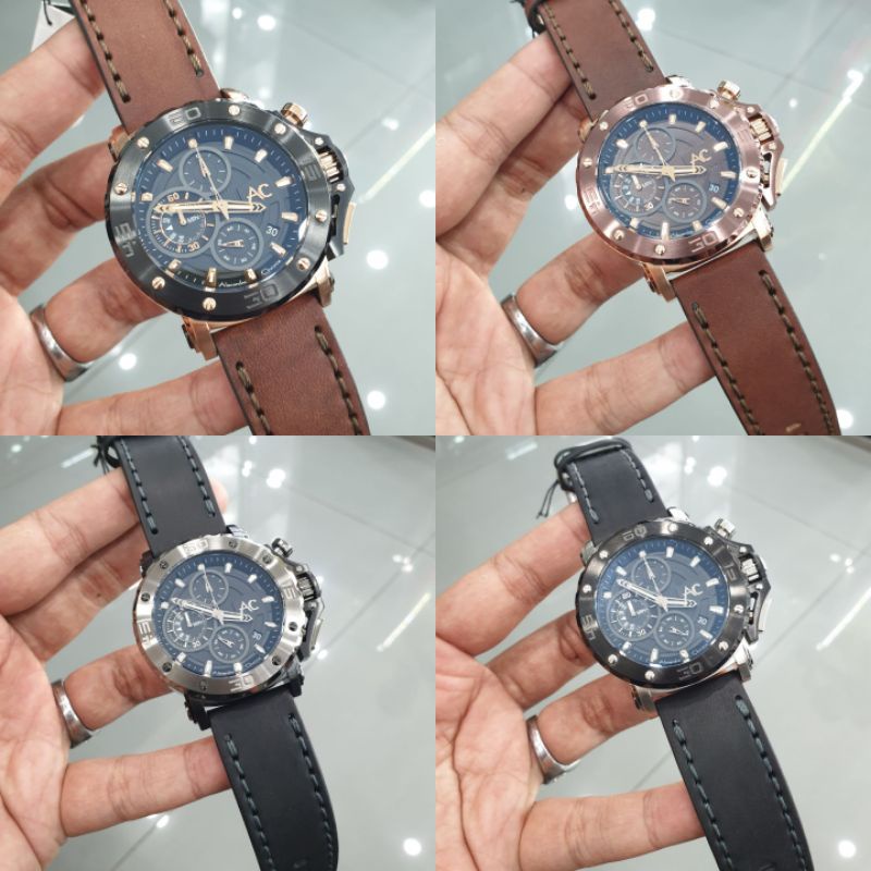 Jam Tangan Alexander Christie 9205 AC 9205 Tali Kulit Mesin Baterai Original Garansi 1thn