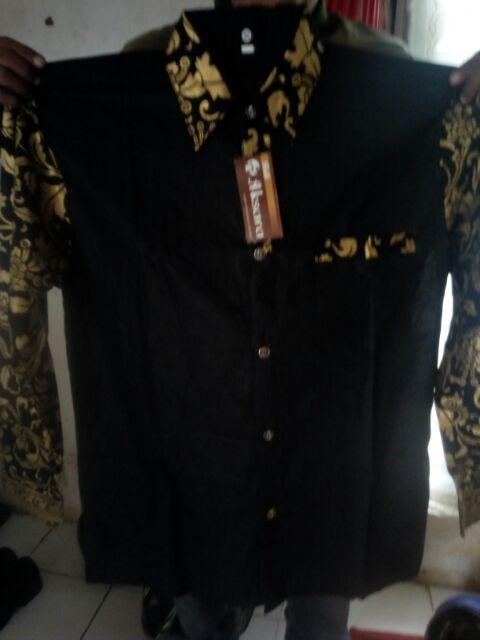 Kemeja Batik Pria Modern Murah Lengan Panjang Katun Oil Mix Prada Halus, Atasan Batik Kerja Pria Tre