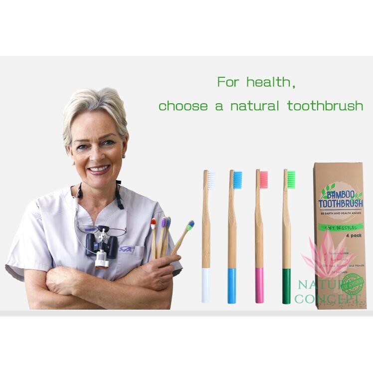 Bamboo Toothbrush Sikat Gigi Bambu - per SET isi 4 pcs