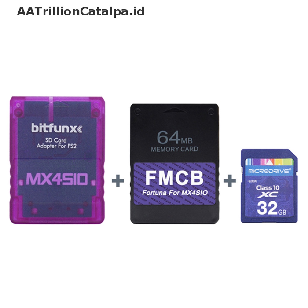 Aatrillioncatalpa MX4SIO SIO2SD SD Card Adapter Untuk Konsol Game PS2 + 64MB FMCB