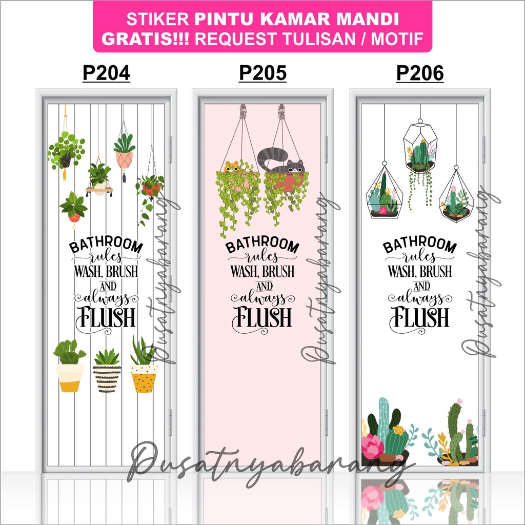 STICKER PINTU KAMAR MANDI BISA CUSTOM