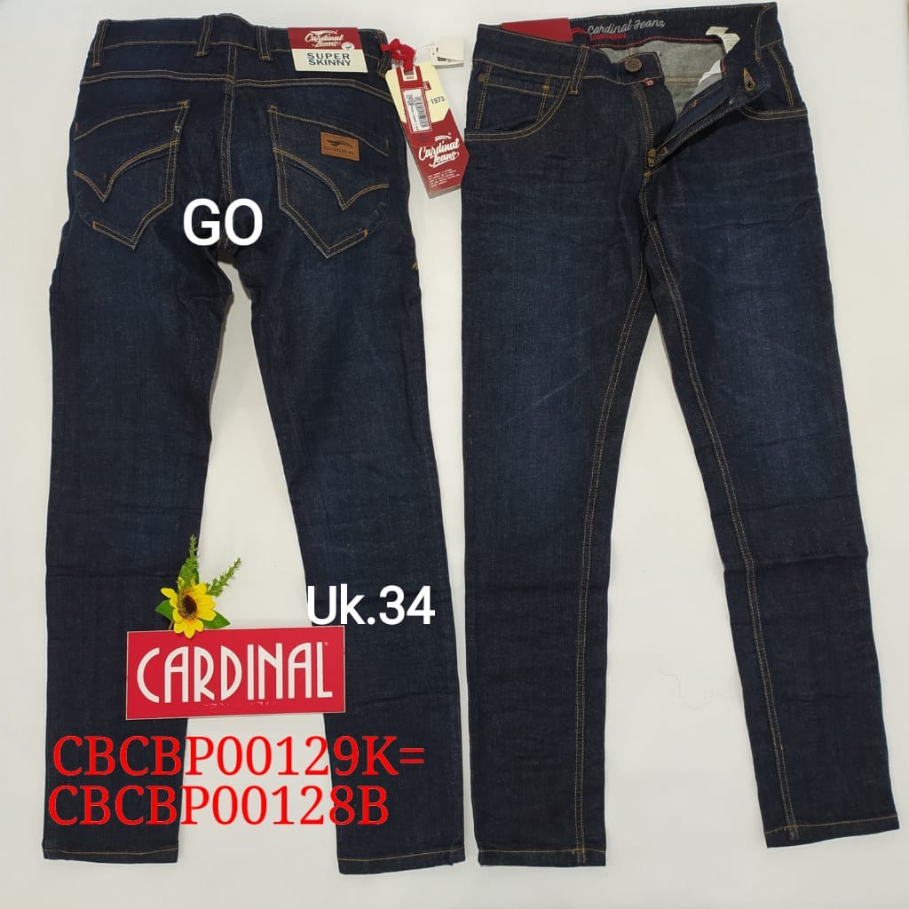 bb 34 CARDINAL CBCBP Celana Panjang Jeans Pria Pencil Stretch Slimfit Super Skinny Sobek Bermuda