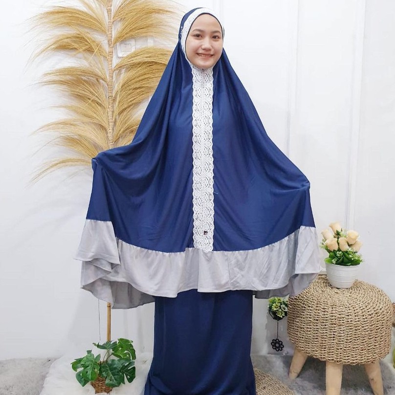 MUKENA RAYON POLOS RENDA MUKENA BALI DEWASA POLOS JUMBO RAYA RENDA RAMONA - JUMBO DEWASA