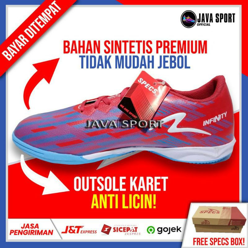 SEPATU FUTSAL SPECS INFINITY MERAH GRADE ORI SUPER SIMIC PRIA DEWASA TERLARIS TERMURAH