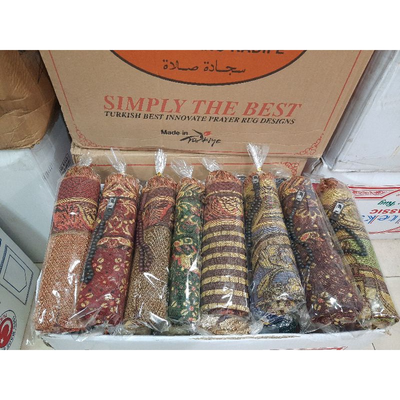 Sajadah Paket Sajadah Tipis Tambang Mix with Tasbih Sajadah Turki Turkiye