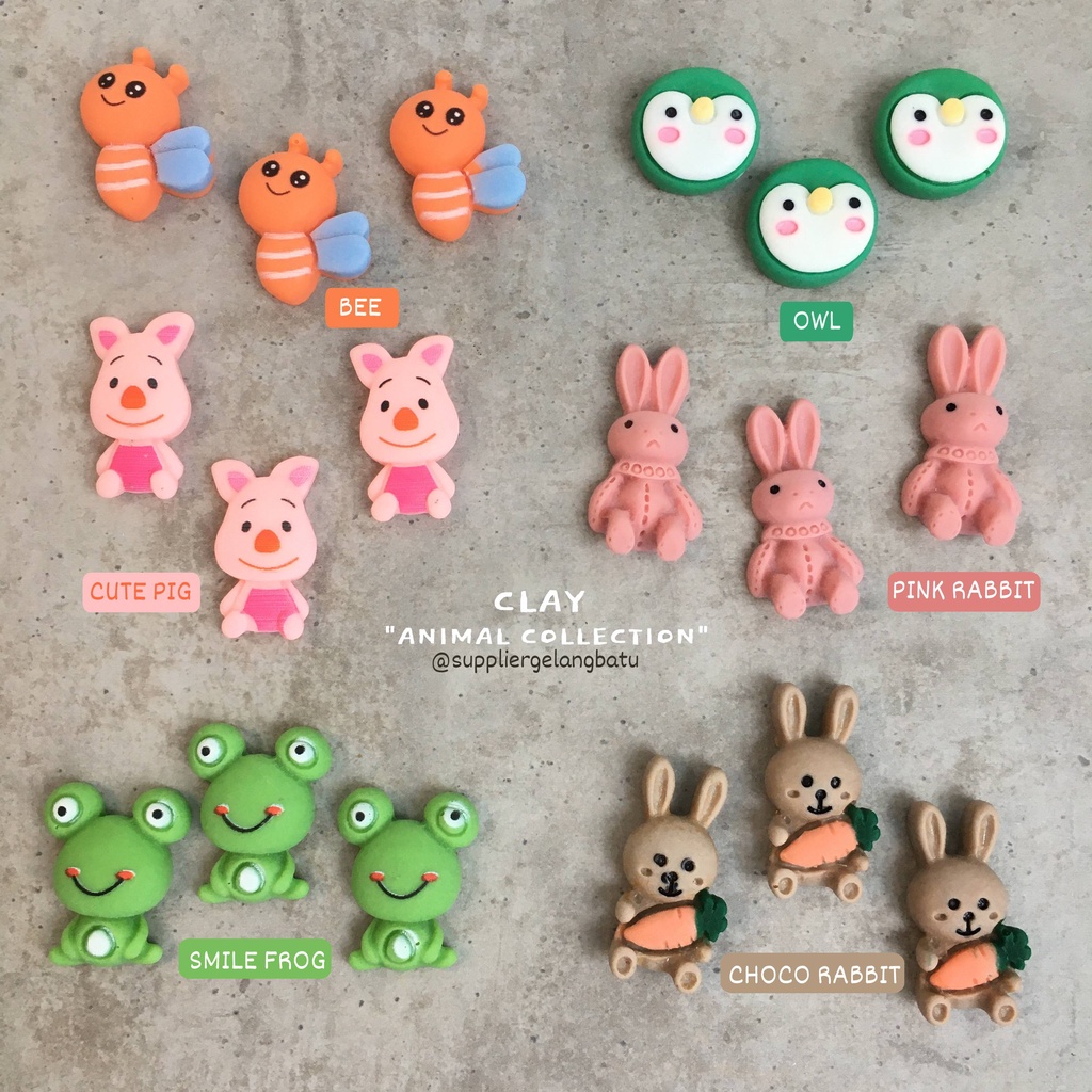 Manik resin CLAY bahan aksesoris lucu IMPORT ecer satuan ready stock