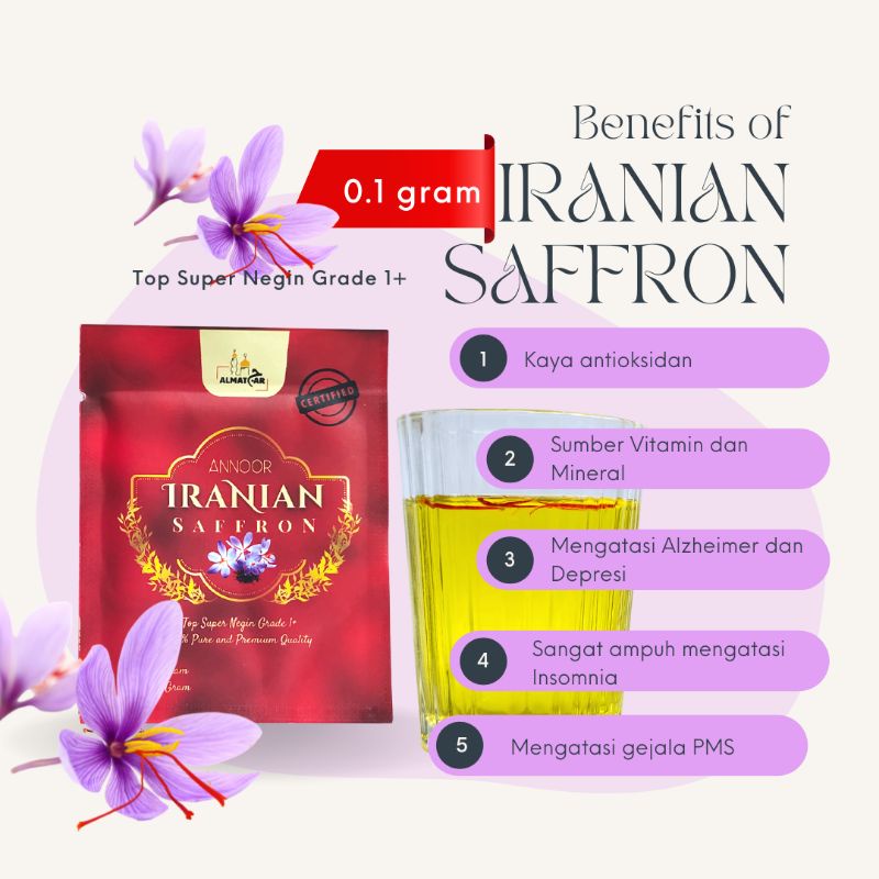 Saffron Iran 0.1 Gram Top Super Negin Grade 1+