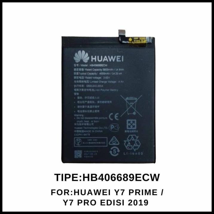 Original Baterai Hb406689Cw For Huawei Y7 Prime / Y7 Pro Edisi 2019