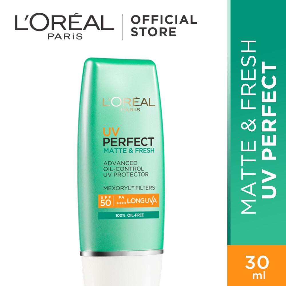 L'Oreal Loreal Paris UV Perfect Matte & Fresh Sunscreen Skin Care SPF 50 - 30ml | Shopee Indonesia
