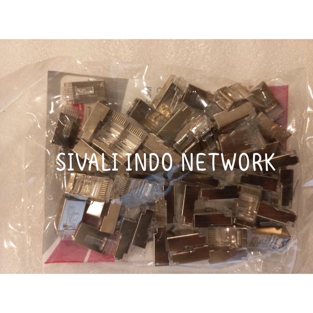 KONEKTOR RJ45 FTP CAT6 EZ GOLD VASCOLINK  1PACK ISI  50PCS ANTI GAGAL