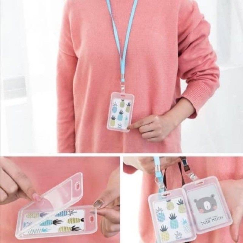 ID Card Gantungan Kartu Akses Kartu Kerja Tali Kartu Nama ID Lanyard Card Holder