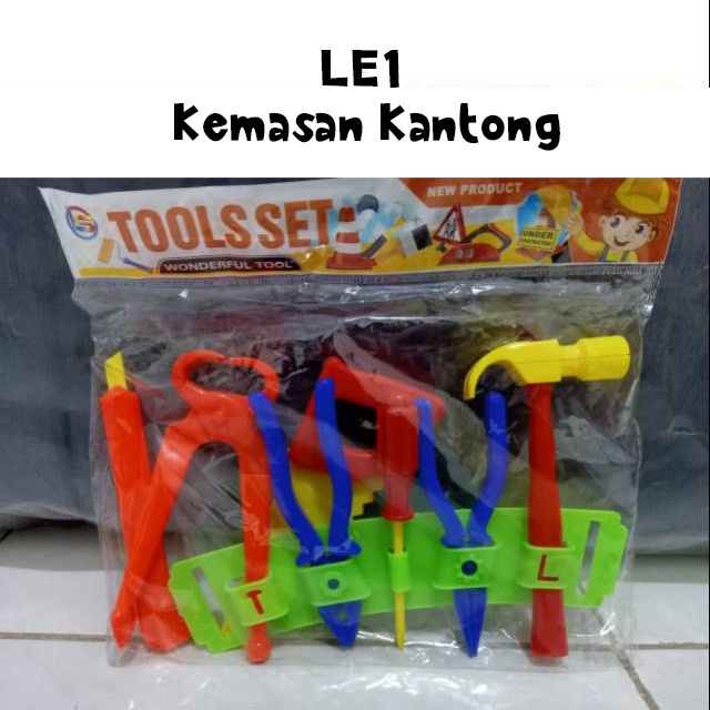 [LE3] Mainan Anak Laki - Laki Tool Set - Peralatan Tukang Gergaji Palu Obeng Tang Cutter