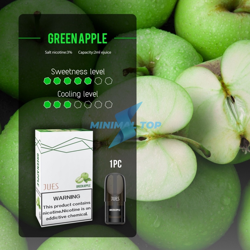 JUES Pods Pro Green Apple atau Apel Hijau (Cocok dengan Relx Infinity Essential Phantom)