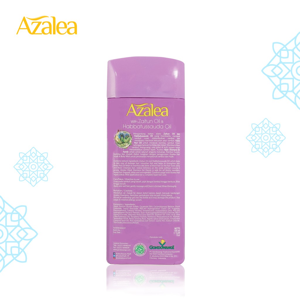 Azalea Shampoo with Zaitun Oil &amp; Habbatussaudah Oil (Family Shampoo Hijab)