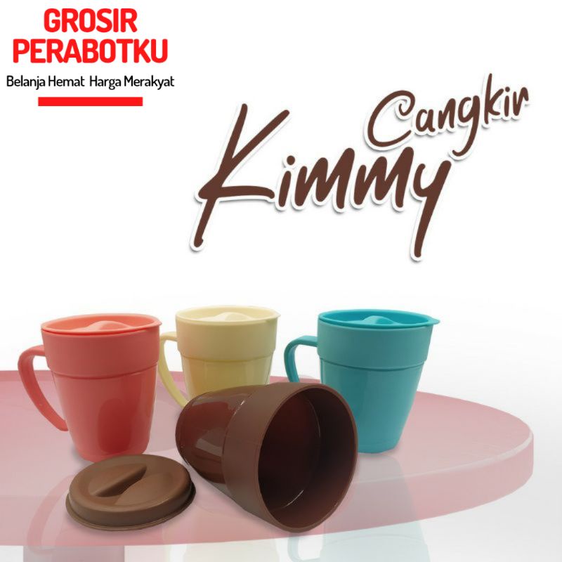 GBU Gelas Tutup Kimmy 350ml Cangkir Mug Tutup BPA Free Food Grade Premium Quality