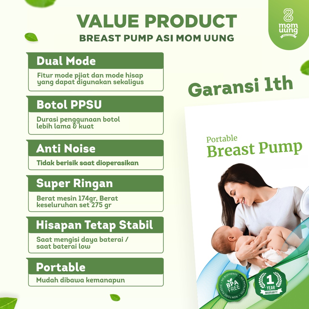 READY Pompa Asi Momuung Original Mom Uung Portable Breastpump Breast Pump