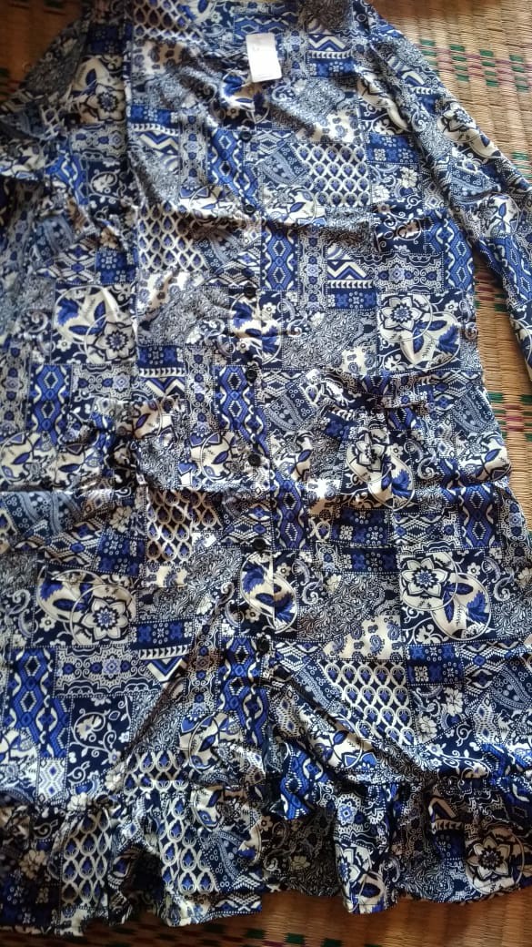Tunik Wollpeach Batik Bunga - Jumbo Xxl Bumil Busui Kancing Full Hidup Kantong Adem Murah Bigsize