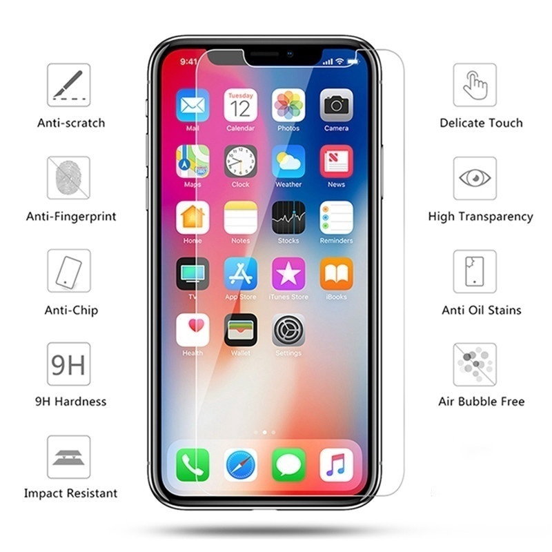 9H For iPhone 11 11Pro X XS XR Max 8/8 Plus 6 6s 7 Screen Protector Tempered Glass