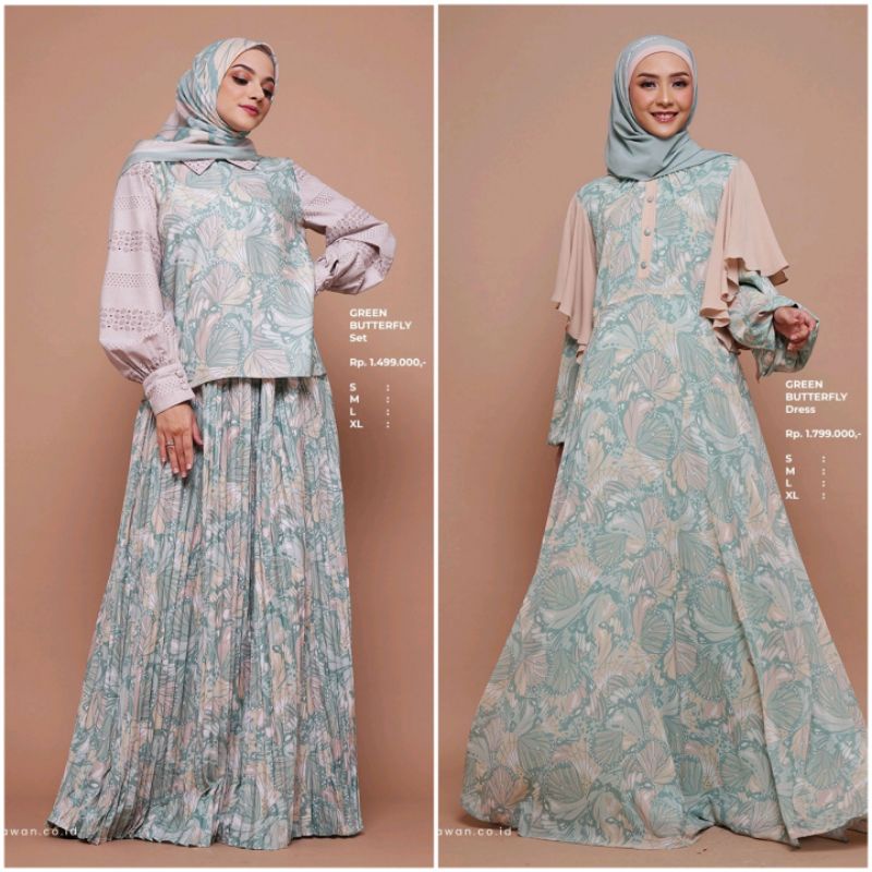 GREEN BUTTERFLY  RAYA COLLECTION 2022 IVAN GUNAWAN