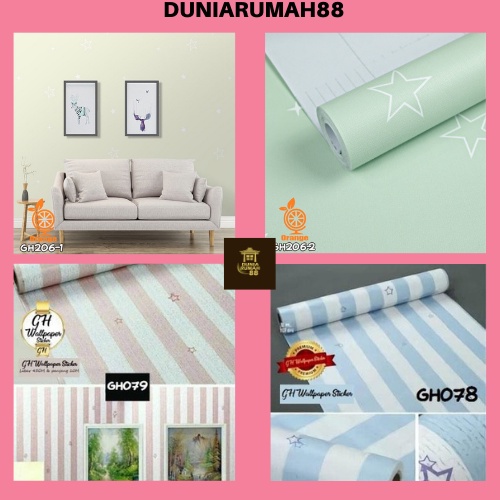 Wallpaper Dinding GH Ukuran 45cm x 8m Motif Bintang