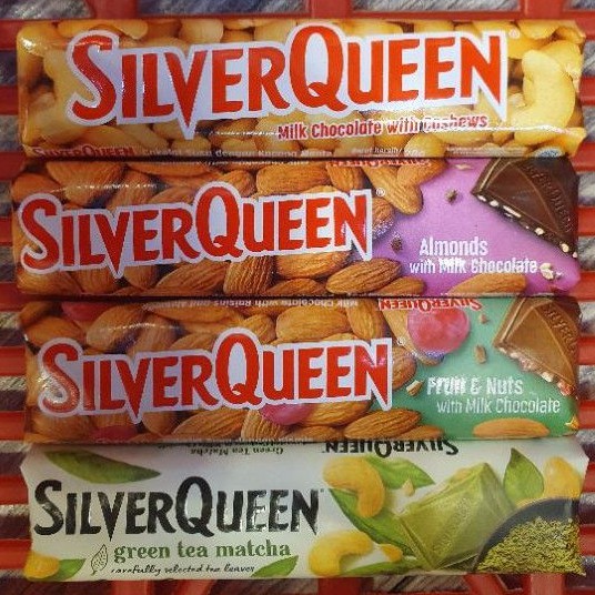 

Silver Queen GREEN TEA MATCHA / MILK CHOCOLATE / ALMOND / FRUIT & NUT ( Kecil ) 28gr