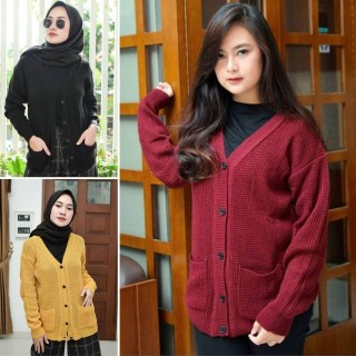 MERISSA CARDY PREMIUM KNIT / Cardigan Rajut XL / Merissa Outer Knit / Cardigan Sweater Wanita-1