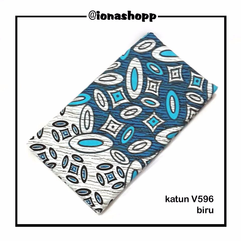 kain batik katun V596 biru / kain batik meteran / batik primisima