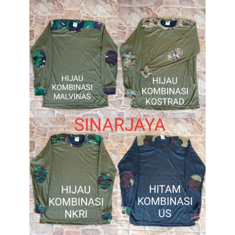 kaos panjang hijau kombinasi loreng