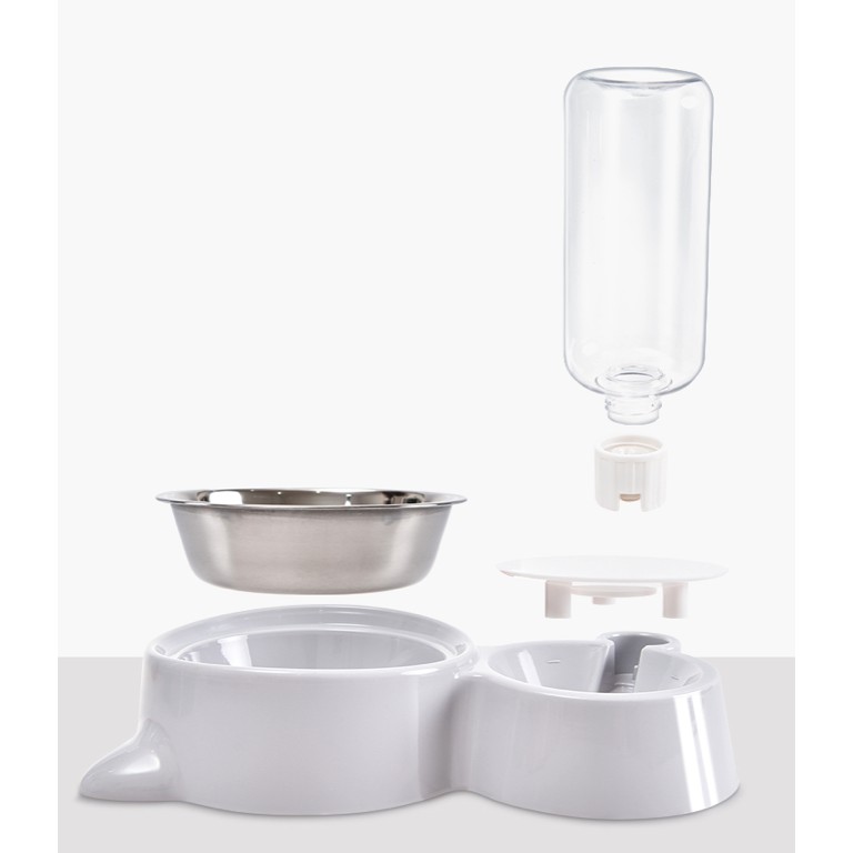 Adda Home - Auto Water Feeder Tempat Makan Anjing Kucing Hewan Mangkuk Stainless Bentuk Kucing 30x17x22cm