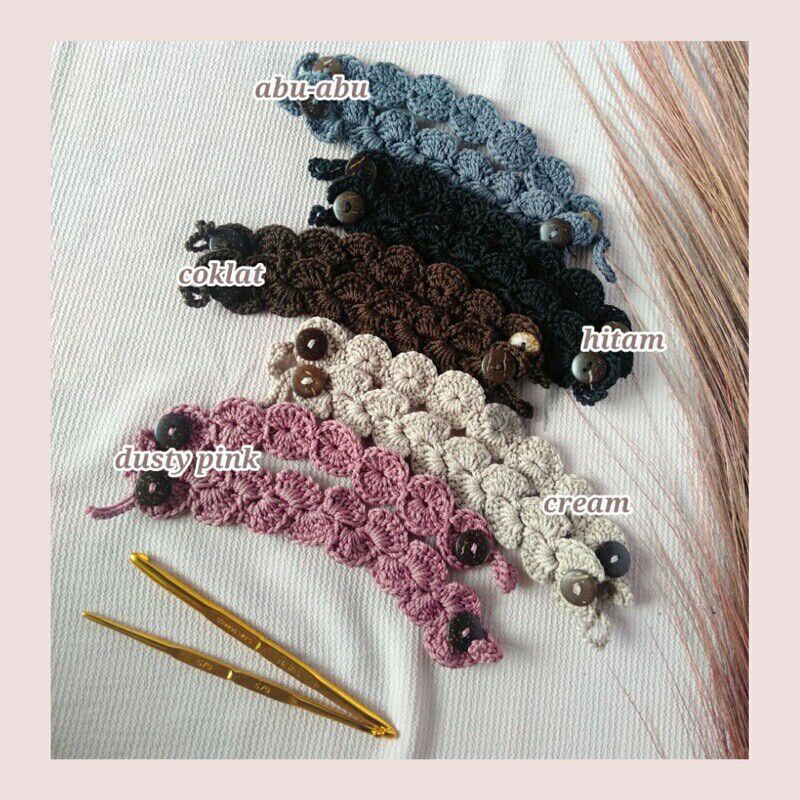 konektor masker hijab | strap rajut | strap masker