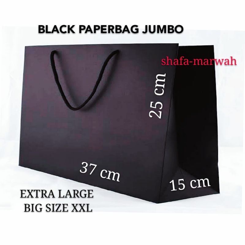 

ORIGINAL SUPER JUMBO PAPERBAG SUPER BLACK 37 x 15 x 25 cm