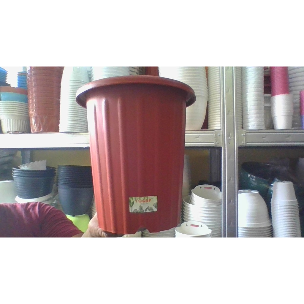pot bunga yogap 19 merah bata