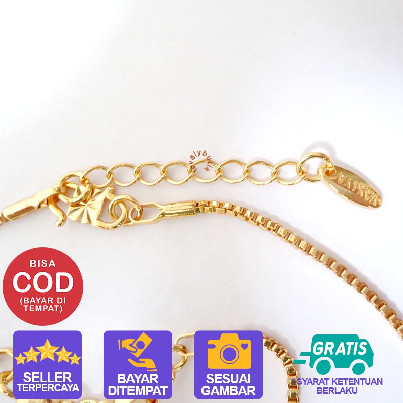 Kalung Xuping Rantai Lapis Emas Cantik Indah Anak Perempuan Motif Stoberi Pink/ Lovelybutik