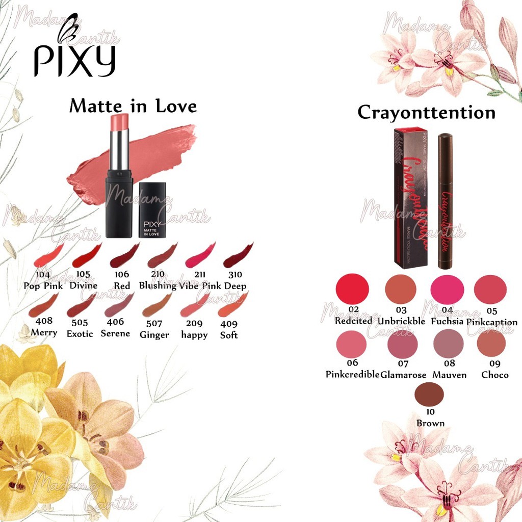 ✿ MADAME ✿ PIXY LIPSTICK MATTE IN LOVE CRAYONTTENTION - PIXY LIPSTICK MATTE ORIGINAL