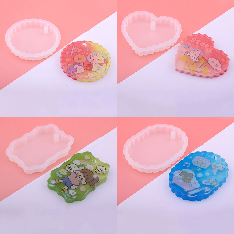 Siy Cetakan Resin Epoksi Bentuk Bulat / Hati / Oval Bahan Silikon Untuk Membuat Perhiasan Diy Cr