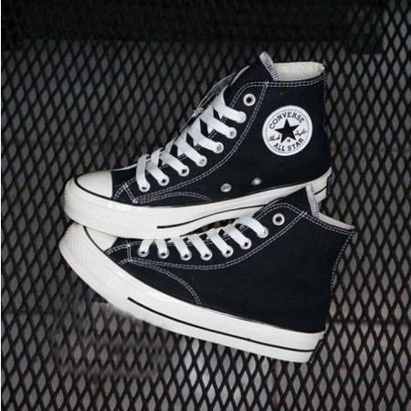 TURUN HARGA !! Sepatu Converse 70s High Egret Black / White Sepatu Sekolah Allstar Terlaris