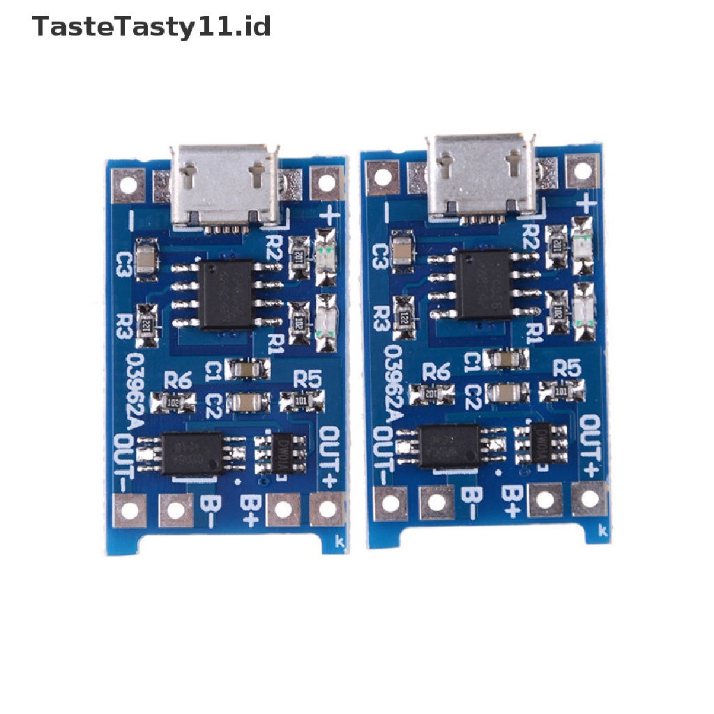 2pcs / Set Modul Board Charger Baterai Lithium 5v Micro Usb 1a