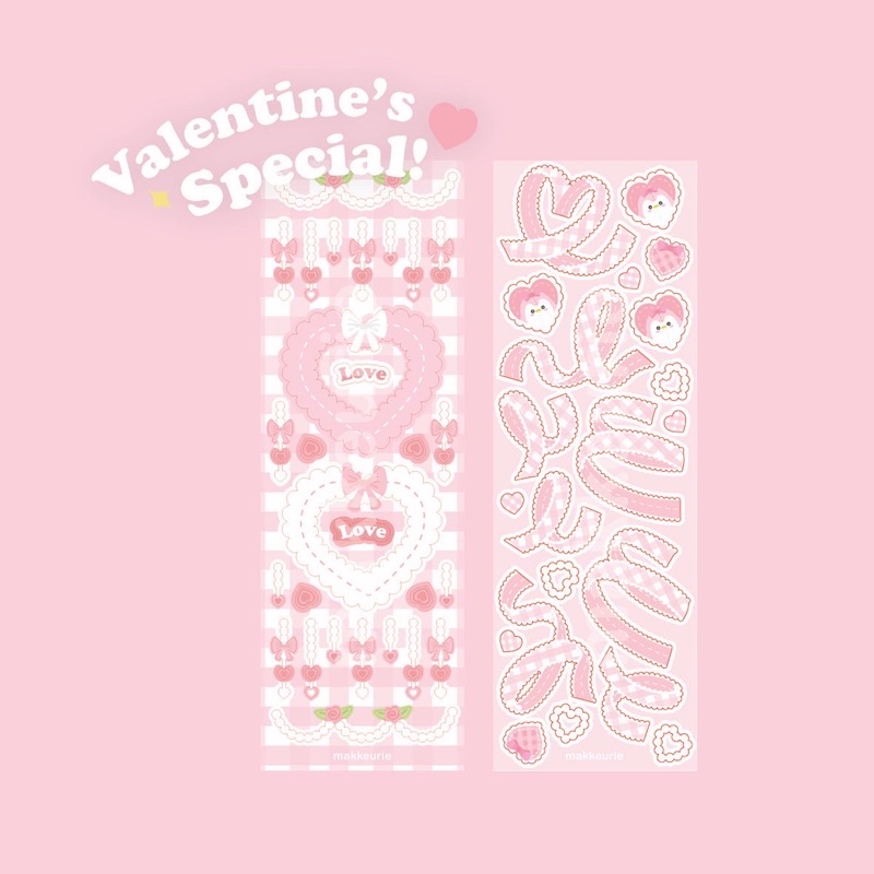 

Valentine’s Day Special Confetti, Lace, and Frame Sticker (sparkle holo lamination)