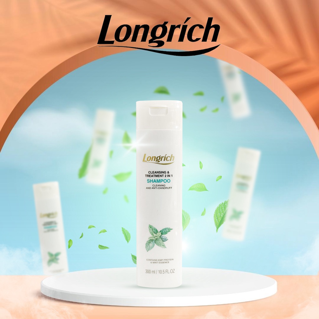 LONGRICH SHAMPOO ANTI RONTOK DAN ANTI KETOMBE SHAMPOO 300ML (100% ORIGINAL)