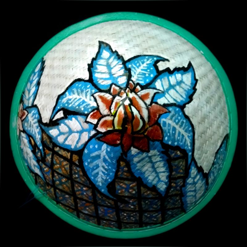 Caping petani lukis/tudung topi caping lukis batik bunga&burung murah dan keren