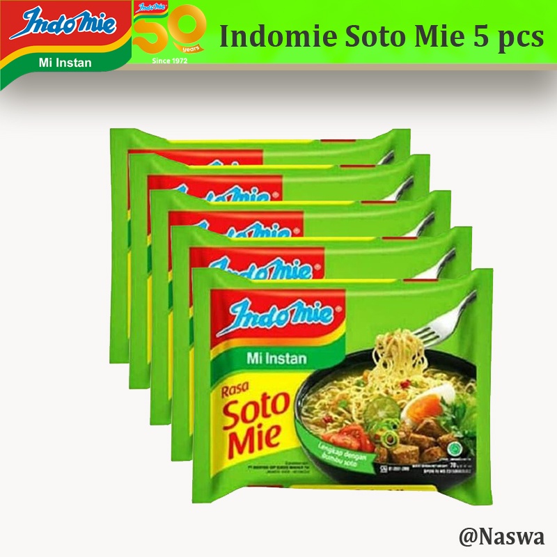 Jual INDOMIE SOTO MIE MURAH 5 PCS, MIE SOTO, MIE INSTAN, MIE IJO, MIE ...